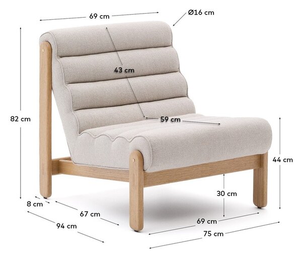 Bež fotelja Magira – Kave Home