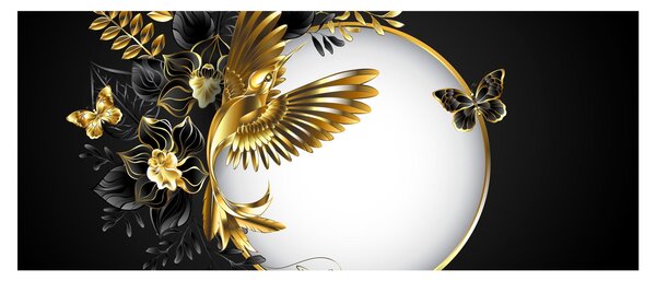 Slika - Žoga z zlatimi motivi (120x50 cm)