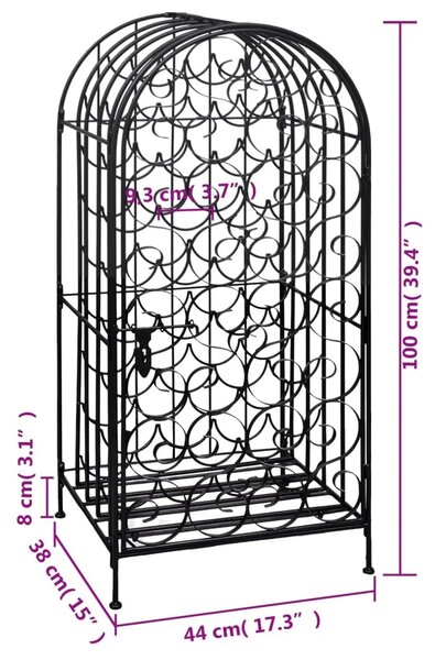 Stalak za Vino za 35 Boca Metalni - 44 x 38 x 100 cm 1 1 1