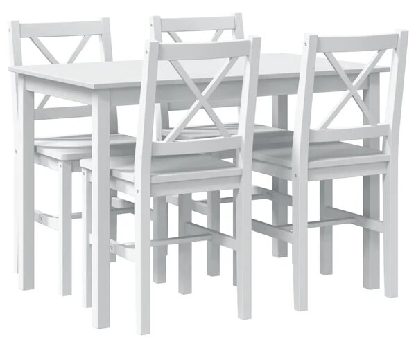 5-dijelni blagovaonski set bijeli - Bijela 5 4 5