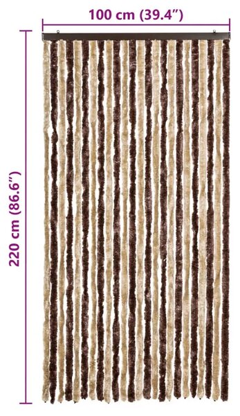 Zavjesa protiv muha - Zastor protiv insekata bež-svjetlosmeđi 100 x 220 cm šenil - bež i svjetlosmeđa 100 x 220 cm Bež i svjetlo