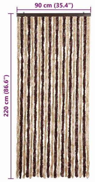 Zavjesa protiv muha - Zastor protiv insekata bež-svjetlosmeđi 90 x 220 cm šenil - bež i svjetlosmeđa 90 x 220 cm Bež i svjetlosm