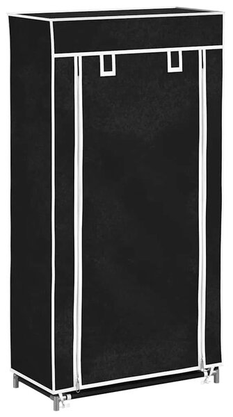 Ormarić za Cipele s Pokrovom od Tekstila 58 x 28 x 106 cm Crni - Crna 58 x 28 x 106 cm 1 1