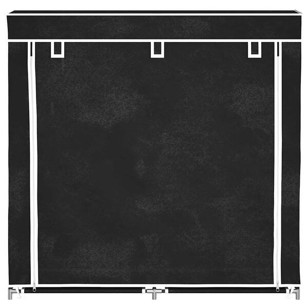Ormarić za Cipele s Pokrovom od Tkanine 115 x 28 x 110 cm Crni - Crna 115 x 28 x 110 cm 1 1