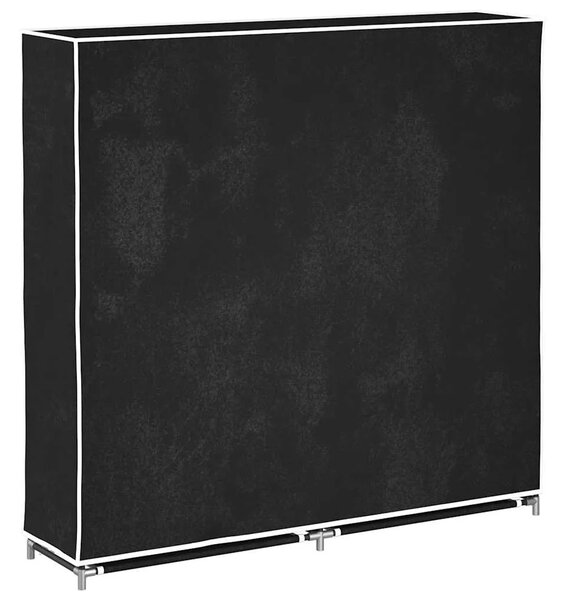 Ormarić za Cipele s Pokrovom od Tkanine 115 x 28 x 110 cm Crni - Crna 115 x 28 x 110 cm 1 1