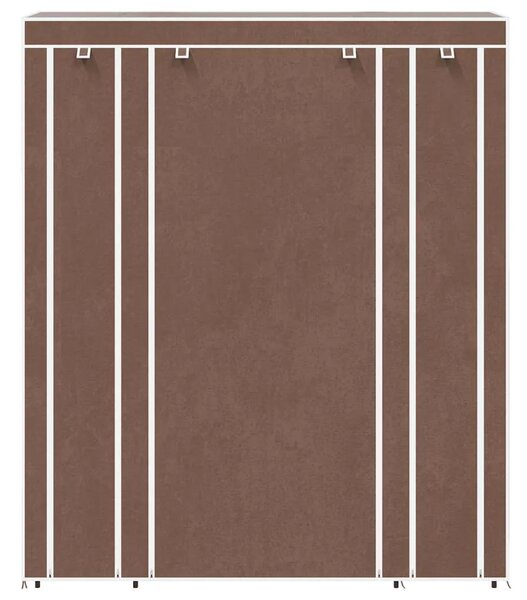 Ormar od Tkanine s Pregradama i Šipkama 45 x 150 x 176 cm Smeđi - Smeđa 1 1 Smeđa