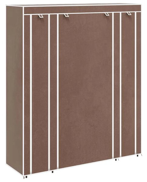 Ormar od Tkanine s Pregradama i Šipkama 45 x 150 x 176 cm Smeđi - Smeđa 1 1 Smeđa