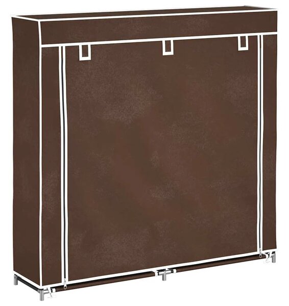 Ormarić za Cipele s Pokrovom od Tekstila 115 x 28 x 110 cm Smeđi - Smeđa 115 x 28 x 110 cm 1 1