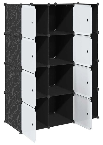 Modularni ormar s 9 odjeljaka 109x36 5x143 cm crno-bijeli - Crno-bijelo 1 1 9 odjeljka