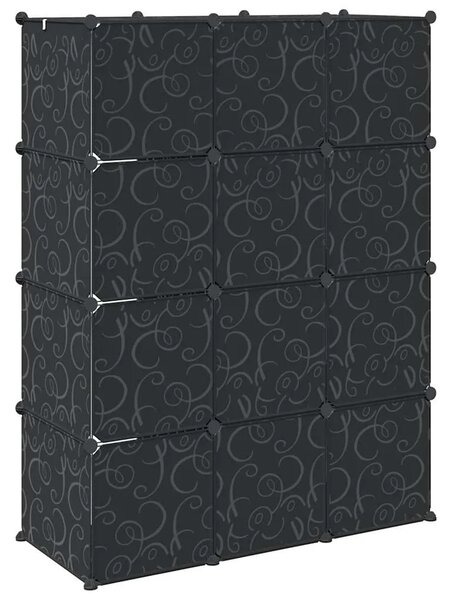 Modularni ormar s 9 odjeljaka 109x36 5x143 cm crno-bijeli - Crno-bijelo 1 1 9 odjeljka
