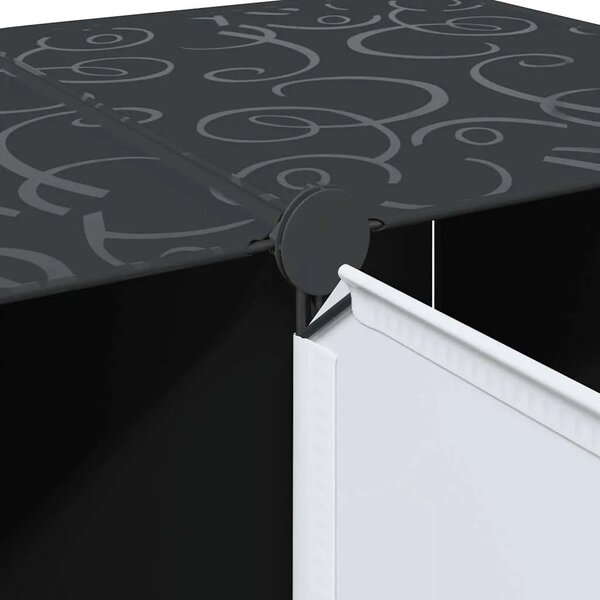 Modularni ormar s 9 odjeljaka 109x36 5x143 cm crno-bijeli - Crno-bijelo 1 1 9 odjeljka