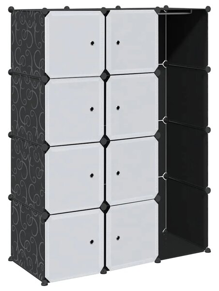 Modularni ormar s 9 odjeljaka 109x36 5x143 cm crno-bijeli - Crno-bijelo 1 1 9 odjeljka