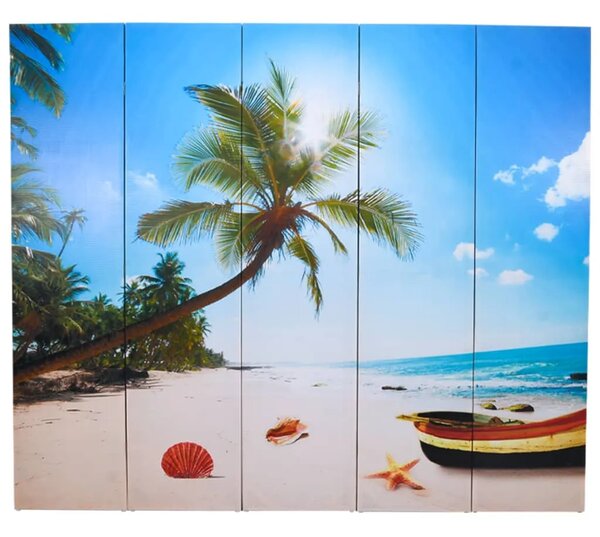 Paravan - Sklopiva sobna pregrada s uzorkom plaže 200 x 170 cm - Plava 5 Plava 5
