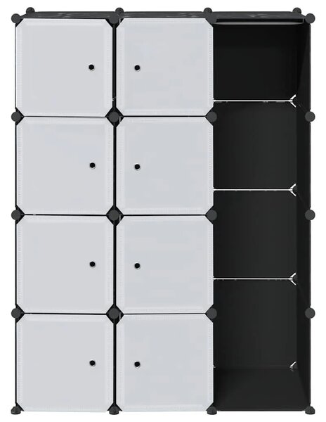 Modularni ormar s 9 odjeljaka 109x36 5x143 cm crno-bijeli - Crno-bijelo 1 1 9 odjeljka