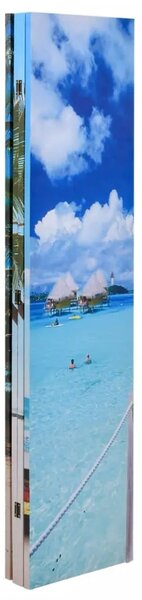 Paravan - Sklopiva sobna pregrada s uzorkom plaže 160 x 170 cm - Plava 4 Plava 4