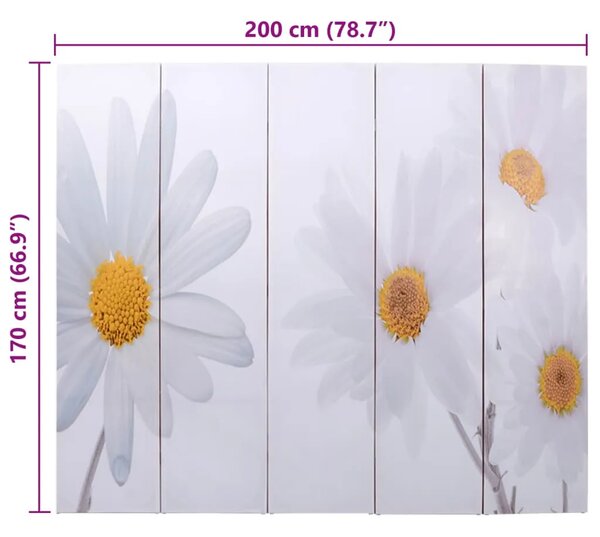 Paravan - Sklopiva sobna pregrada s uzorkom cvijeća 200 x 170 cm - Ružičasta 5 Ružičasta 5