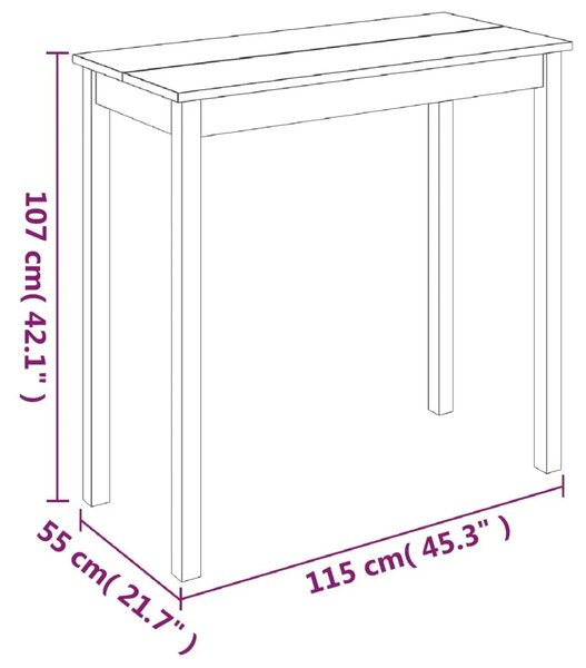 Barski stol MDF crni 115 x 55 x 107 cm - 1 155 cm 155 cm