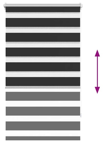 Zebra zavjesa 90 9 x 150 cm Širina tkanine 86 7 cm crna - Crna 90 x 150 cm Crna 90 x 150 cm