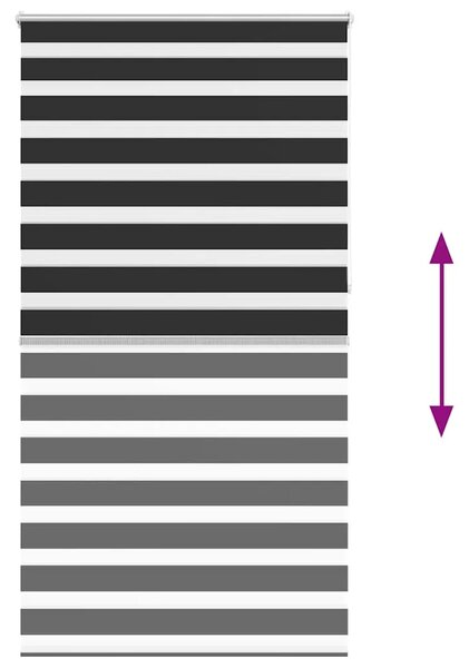 Zebra zavjesa 120 9 x 230 cm Širina tkanine 116 7 cm crna - Crna 120 x 230 cm Crna 120 x 230 cm