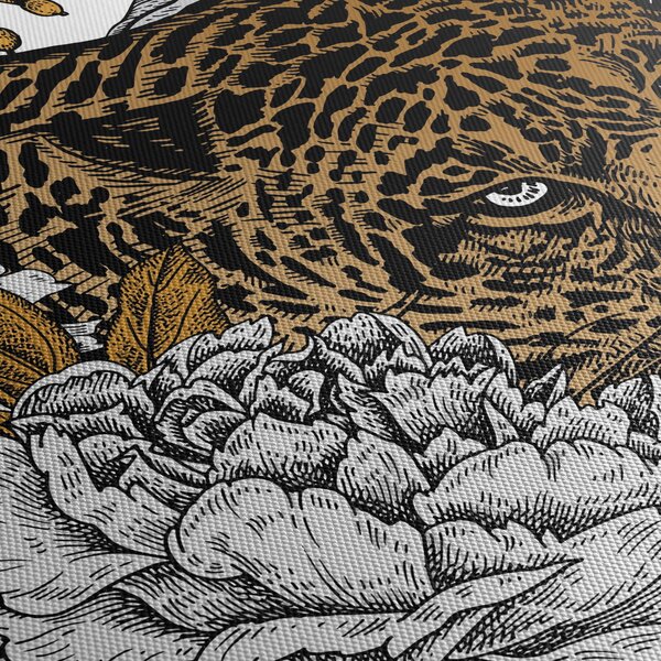 Slika - Leopard med rožami (70x50 cm)