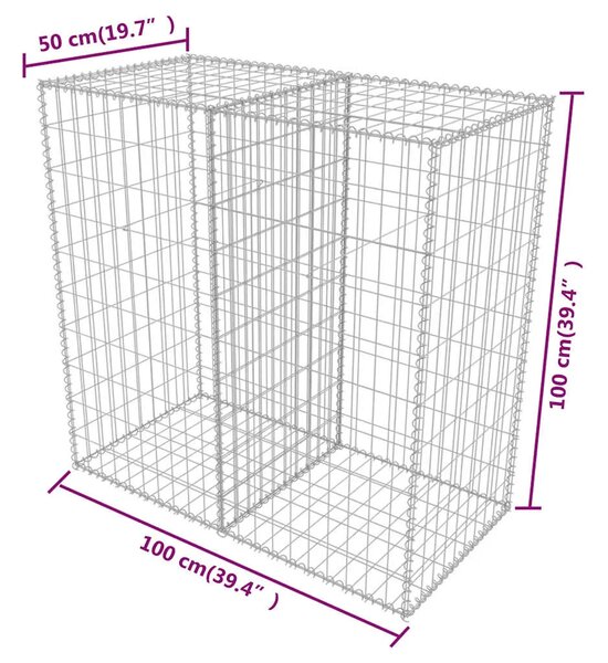 Gabion - Gabion ograde - Gabionska košara od pocinčanog čelika 100 x 50 x 100 cm - 100 x 50 x 100 cm 1 100 x 50 x 100 cm