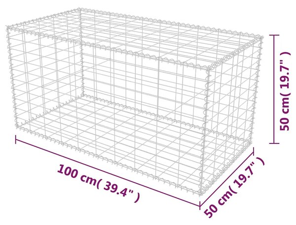 Gabion - Gabion ograde - Gabionska košara od pocinčanog čelika 100 x 50 x 50 cm - 100 x 50 x 50 cm 1 100 x 50 x 50 cm