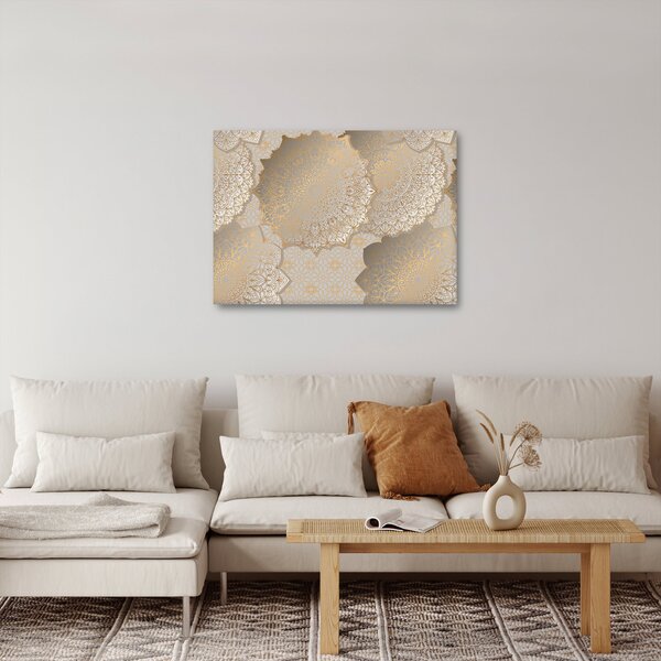 Slika - Mandale v zlatih tonih (70x50 cm)