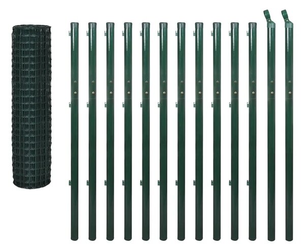Euro ograda 25 x 1 7 m čelična zelena - Zelena 1 25 m 1.7 m
