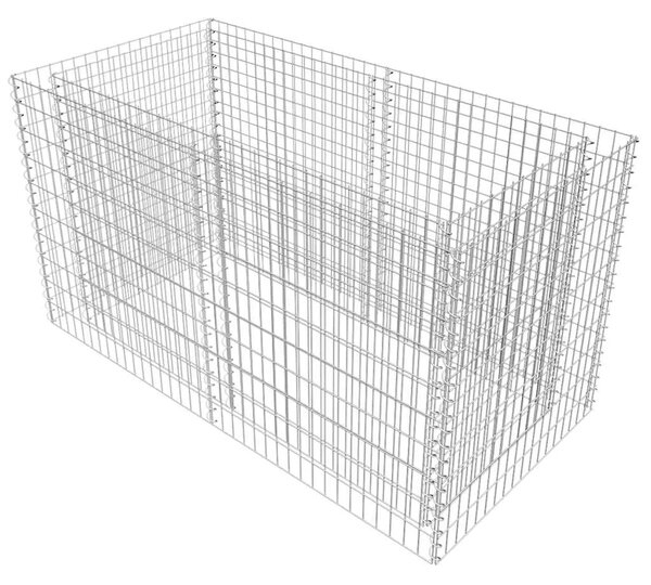 Gabionska sadilica čelična 180 x 90 x 100 cm srebrna