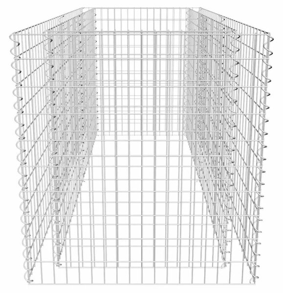 Gabionska sadilica čelična 180 x 90 x 100 cm srebrna