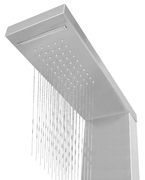 Tuš panel od nehrđajućeg čelika pravokutni - Srebrno 15 x 47 x 130 cm Srebrno 15 x 47 x 130 cm