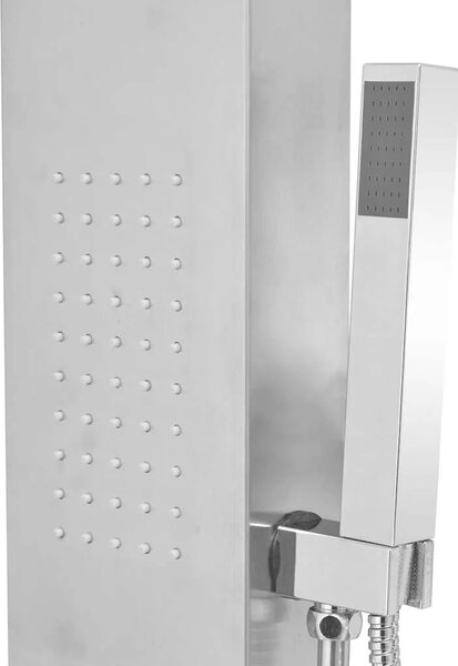 Tuš panel od nehrđajućeg čelika pravokutni - Srebrno 15 x 47 x 130 cm Srebrno 15 x 47 x 130 cm