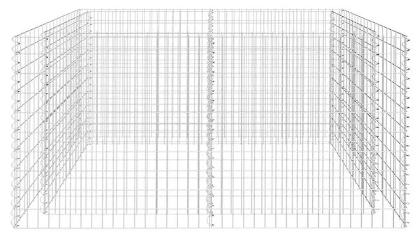 Gabionska sadilica čelična 180 x 90 x 100 cm srebrna