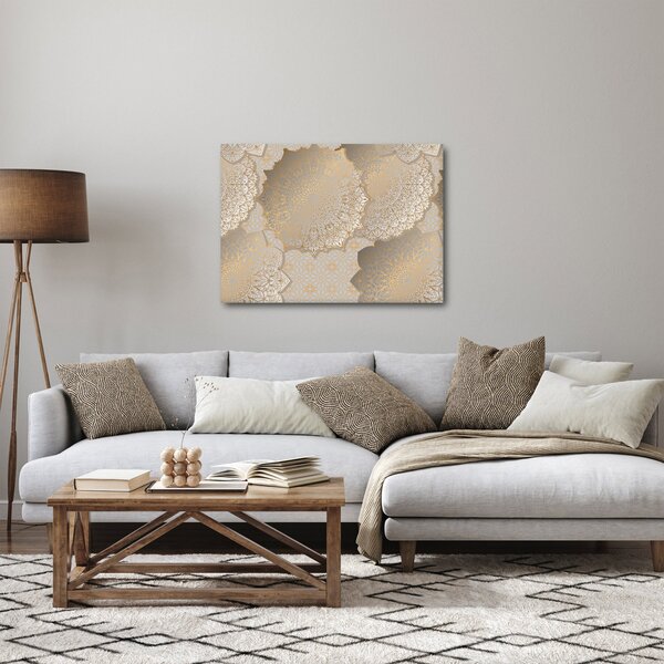 Slika - Mandale v zlatih tonih (70x50 cm)