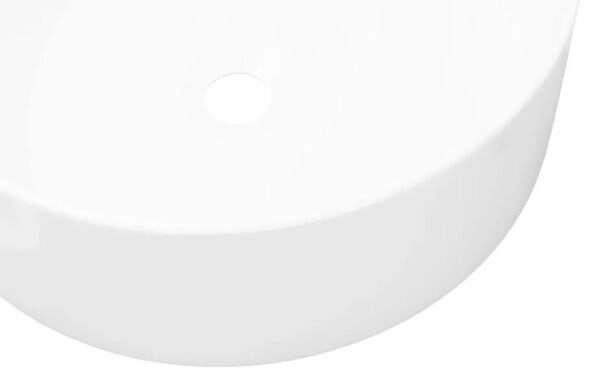 Lavabo - Umivaonik okrugli od keramike bijeli 40 x 15 cm - Bijela Bijela