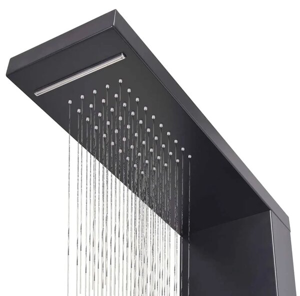 Tuš panel Aluminijski Mat Crni - Crna 15 x 47 x 130 cm Crna 15 x 47 x 130 cm
