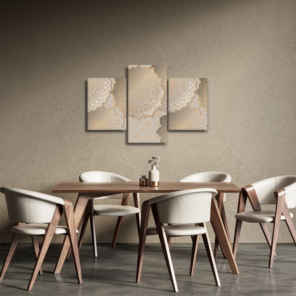Slika - Mandale v zlatih tonih (90x60 cm)