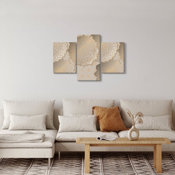Slika - Mandale v zlatih tonih (90x60 cm)