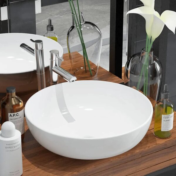 Lavabo - Umivaonik Okrugli Keramički Bijeli 41 5x13 5 cm - Bijela Bijela