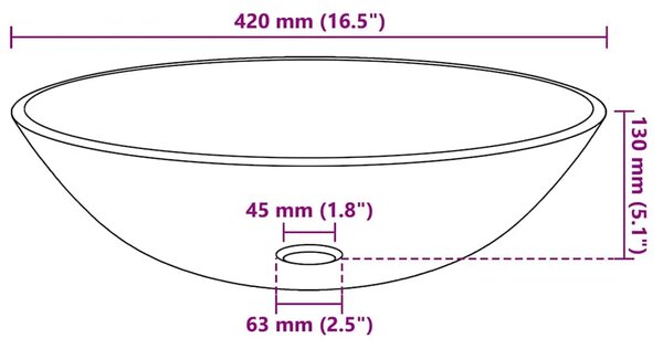 Lavabo - Umivaonik Kaljeno Staklo 42 cm Smeđi - Smeđa Bez slavine Smeđa Bez slavine
