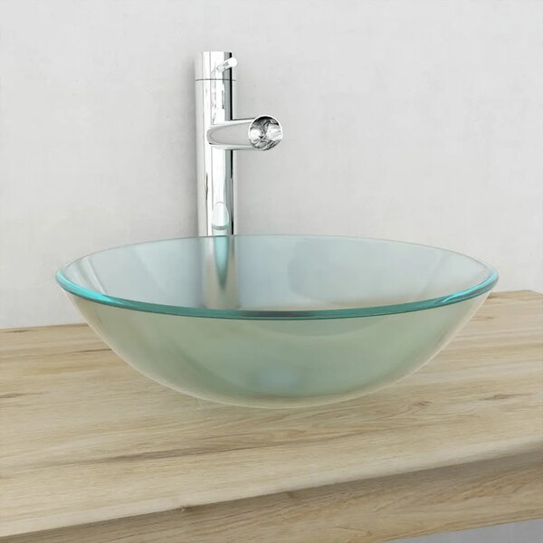 Lavabo - Umivaonik od Kaljenog Matiranog Stakla 42 cm - Matirano Bez slavine Matirano Bez slavine