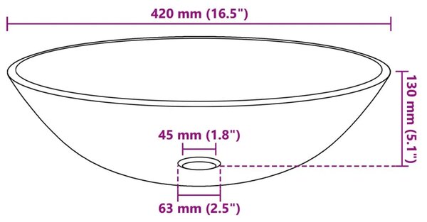 Lavabo - Umivaonik Kaljeno Staklo 42 cm Crni - Crna Bez slavine Crna Bez slavine