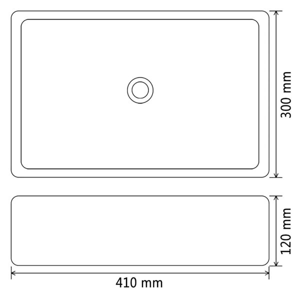 Lavabo - Umivaonik Keramički Bijeli 41x30x12 cm - Bijela Bijela