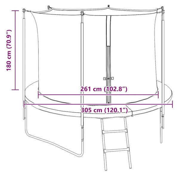 Sigurnosna mreža za okrugli trampolin od 3 05 m - 3.05 m 1 3.05 m