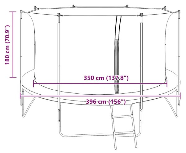 Sigurnosna mreža za okrugli trampolin od 3 96 m - 3.96 m 1 3.96 m