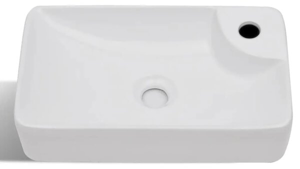 Bijeli keramički Lavabo - Umivaonik with Faucet Hole White - Bijela Bijela
