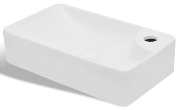 Bijeli keramički Lavabo - Umivaonik with Faucet Hole White - Bijela Bijela