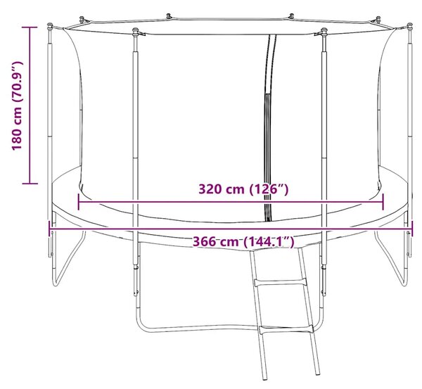 Sigurnosna mreža za okrugli trampolin od 3 66 m - 3.66 m 1 3.66 m