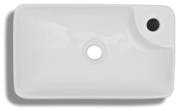 Bijeli keramički Lavabo - Umivaonik with Faucet Hole White - Bijela Bijela