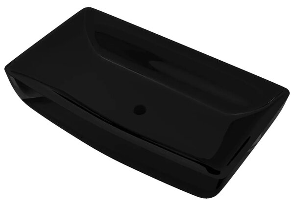 Keramički Kupaonski Lavabo - Umivaonik Crni Pravokutni - Crna Crna